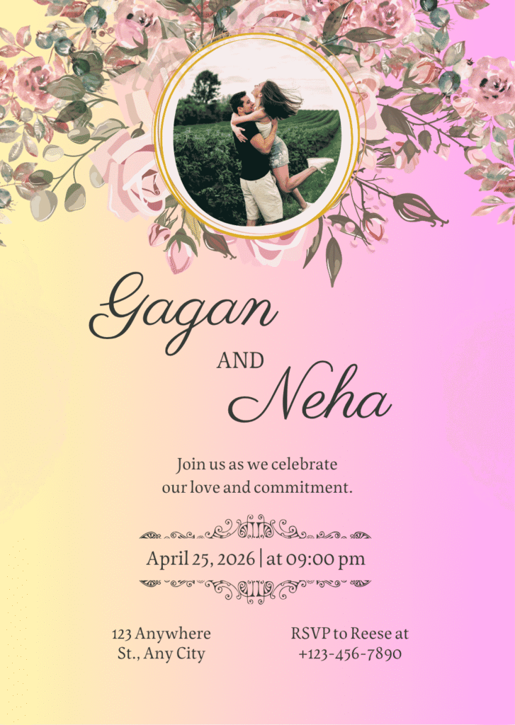 wedding invitation ecard sample