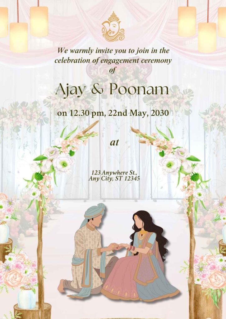 engagement ceremony invitation card design